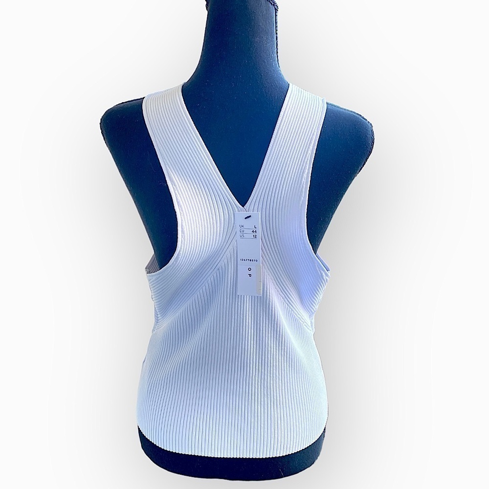 TOPSHOP White Ribbed Knit Tank Top - Picture 2 of 7